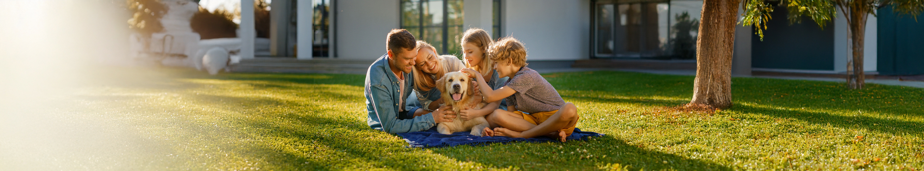 Famille et son chien